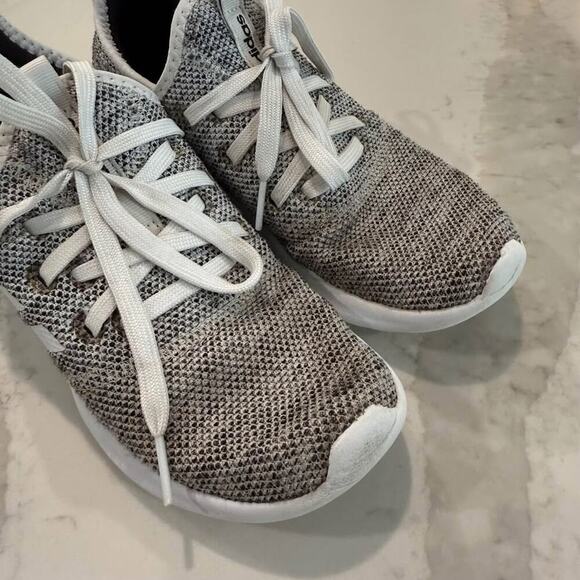Adidas Cloudfoam Athletic Running Shoes Womens 6.5 Gray/White Lifestyle Sneakers - Picture 7 of 8